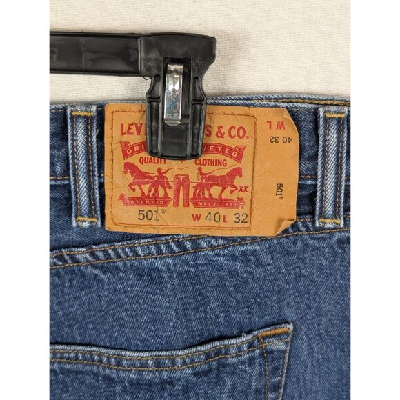 Levi's 501xx Original Fit Jeans Button Fly Blue Men's Size 40x32 - Picture 13 of 16